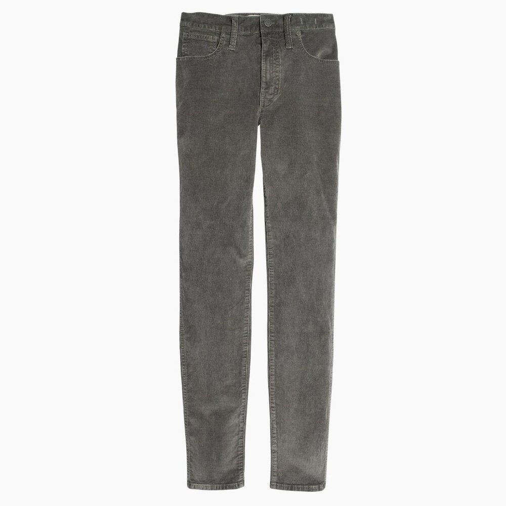 10" High-Rise Skinny Jeans: Corduroy Edition Grey 27 Petite NWT
